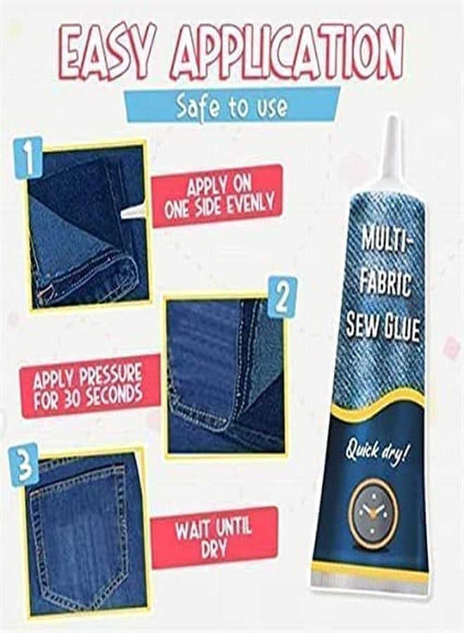 ZEVON Fabric Glue (50 Gram) Fast Drying Liquid Stitch Fabric Adhesive Glue Strong Bond Clear Drying Waterproof Sew Glue Permanent Washable for Repair, Make Patches on Clothes, All Fabrics (Pack Of 1) - Image 5